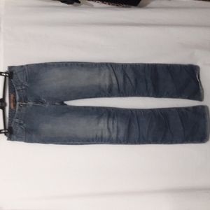 FRX & Bergdorf Goodman Women Jeans Size 29  Distress Ruching Medium Wash